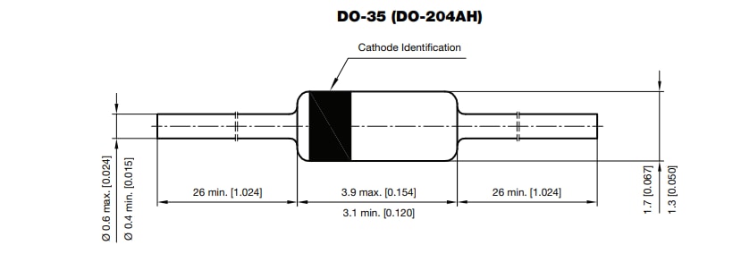 Mechanical Drawing - Vishay Semiconductors BAV Series Diodes